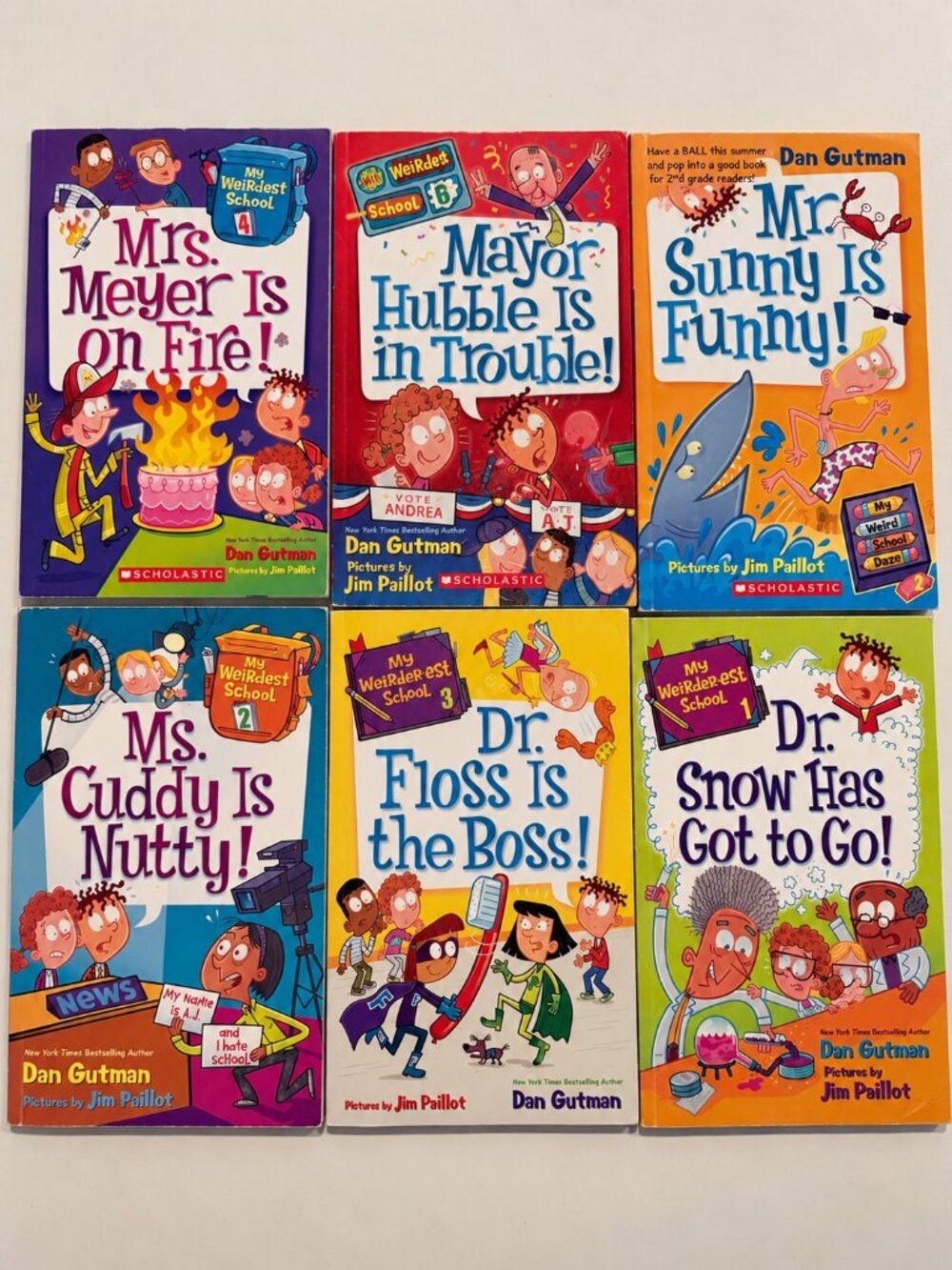 Dan Gutman My Weird School Book Lot of 6 Kids Funny Chapter Books Paperback